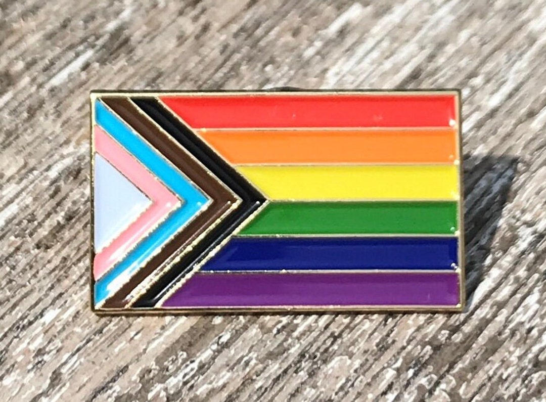 Progress Pride Rainbow Flag 1 Enamel Lapel Pin Badge