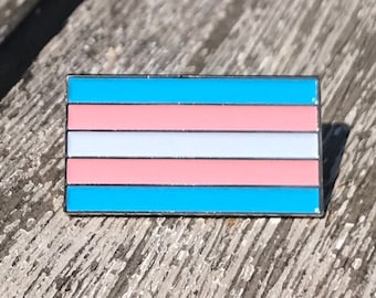 Transgender Pride Pink Blue White Flag 1" Lapel Pin Badge LGBT LGBTQ+ USA Tran Ally Equality Unity Supports Charity