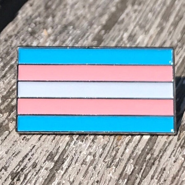 Transgender Pride Pink Blue White Flag 1" Lapel Pin Badge LGBTQ LGBTQ+ LGBT Tran Trans Supports Charity