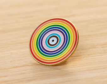 Circle of Pride Rainbow 1" Diameter Enamel Lapel Pin Badge Gay Supports Charity