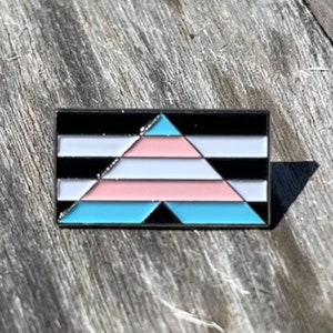 Transgender Ally Flag 1 Lapel Pin Badge LGBT LGBTQ Trans Tran Equality Unity Supports Charity image 1