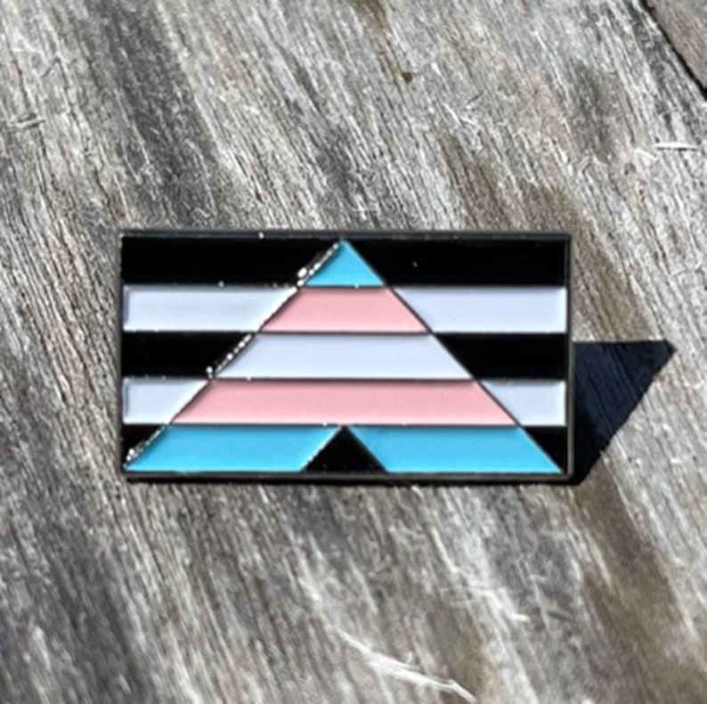 Transgender Ally Flag 1 Lapel Pin Badge LGBT LGBTQ Trans Tran Equality Unity Supports Charity image 1