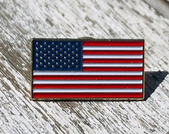 American Flag Enamel 1" Lapel Pin United States USA VOTE Equality Unity America the Beautiful Veterans Supports Charity