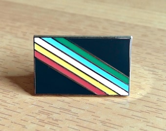 Disability Pride Flagge Emaille Pin - Silber Nickel Anstecknadel - Accessoire für das Bewusstsein für Menschen mit Behinderung