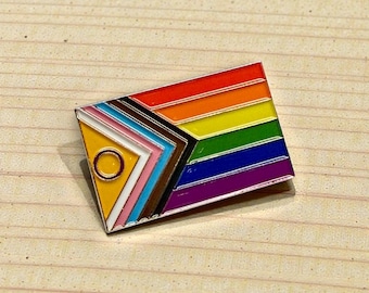 Intersex Pride Flag Enamel Pin – Gold Soft Enamel LGBTQIA+ Lapel Pin – Inclusive Pride Jewelry – 1.3” Collectible Pin Badge