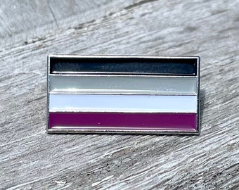 Asexual Pride Black Grey White Purple Flag 1" Lapel Pin Badge LGBT LGBTQ+  Equality Unity Love All Ally Supports Charity