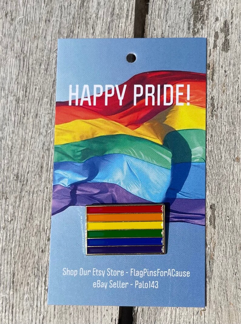 Gay Pride Rainbow Flag 1 Lapel Pin Badge LGBTQ Supports Charity zdjęcie 2