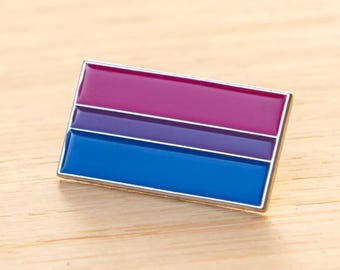 Bisexual Pride Pink Purple Blue Flag 1" Lapel Pin Badge Supports Charity