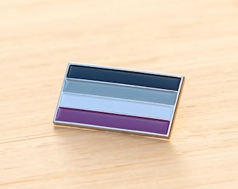 Asexual Pride Black Grey White Purple Flag 1" Lapel Pin Badge LGBTQ+ Supports Charity