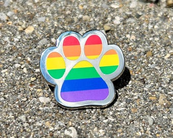 Rainbow Bridge Paw Print Enamel Pin: Pet Loss Memorial Keepsake