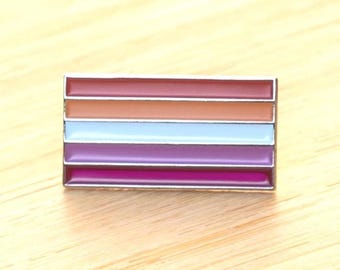 Lesbian Pride Orange Pink White Flag 1" Lapel Pin Badge Backpack LGBT LGBTQ+ Gay Ally Progress USA Us Equality Unity Supports Charity