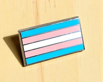 Transgender Pride Pink Blue White Flag 1" Lapel Pin Badge Trans LGBTQ LGBTQ+ LGBT Tran Supports Charity