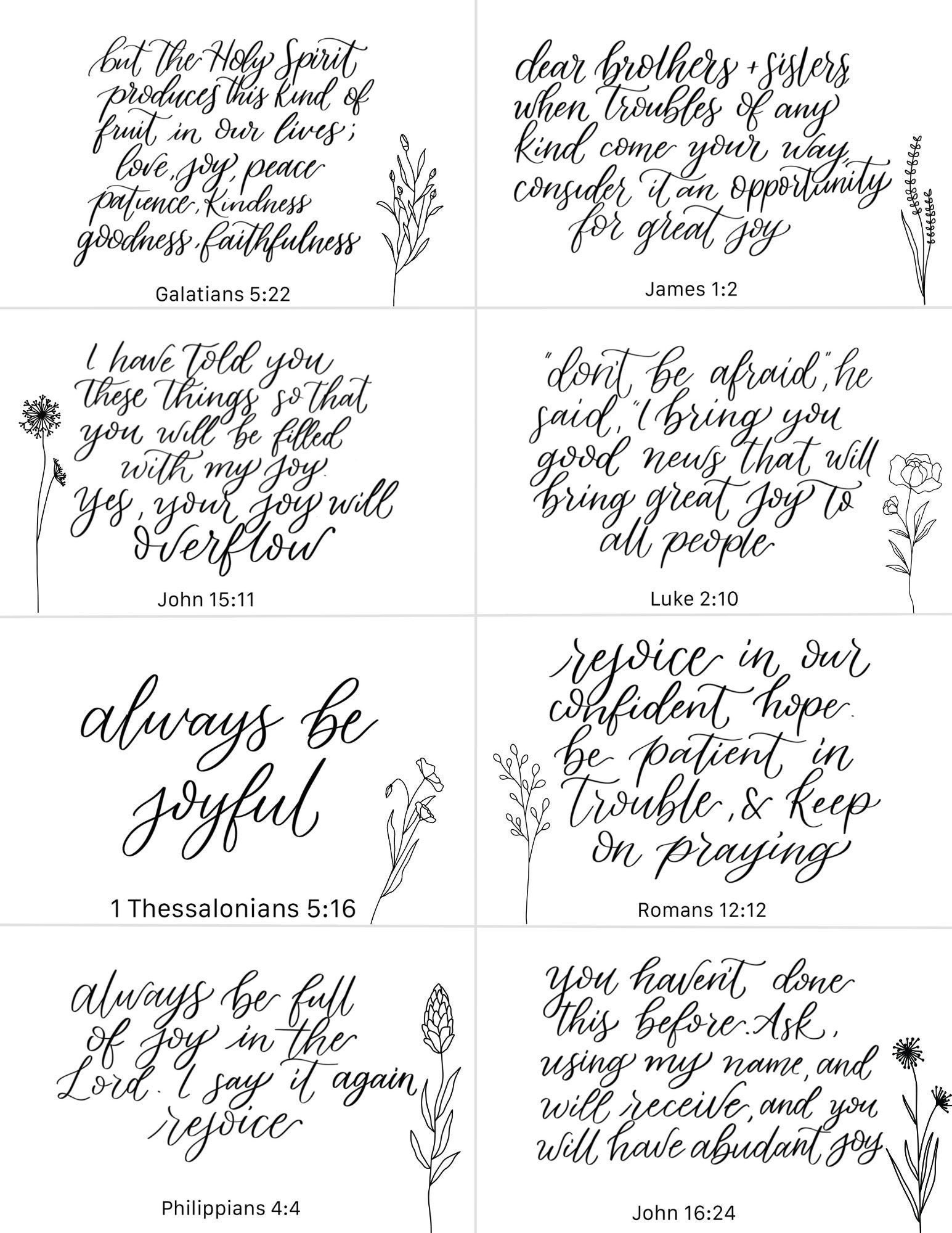 Joy Bible Memorization Printable Bible Verse Cards Faith - Etsy