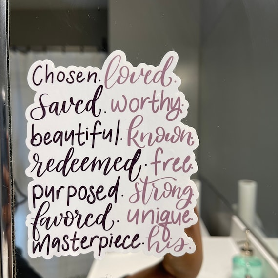 Smile You're Beautiful Mirror Cling, Clear Mirror Sticker, Static