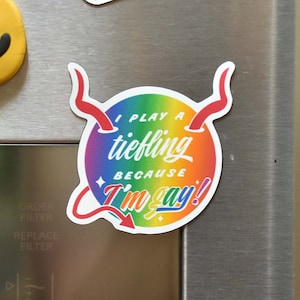 Gay Tiefling Fridge Magnet | DND Stocking Stuffer