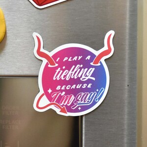 Bisexual Tiefling Fridge Magnet | DND Stocking Stuffer