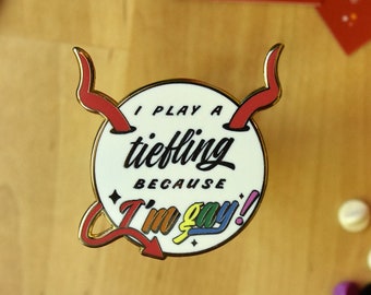 Gay Tiefling Enamel Pin | DND Gift