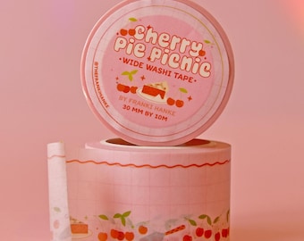 Cherry Washi Tape | Wide 30mm Labeling Tape