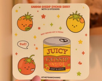 Garden Gossip Tomato Sticker Sheet | Waterproof Gap Fillers