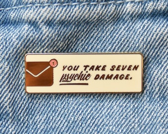 TTRPG Enamel Pin - Psychic Damage Email Notification Pin for Dungeons & Dragons (DnD) and TTRPG Players