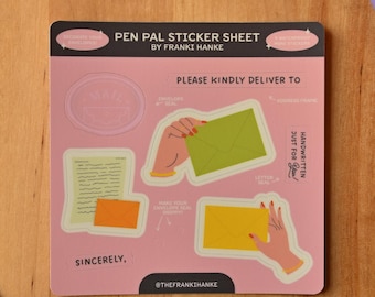 Handwritten Pen Pal Sticker Sheet - Mail Decorating Stickers