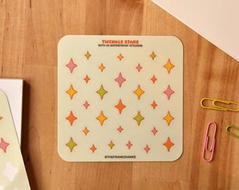 Mini Twinkle Star Waterproof Clear Sticker Sheet