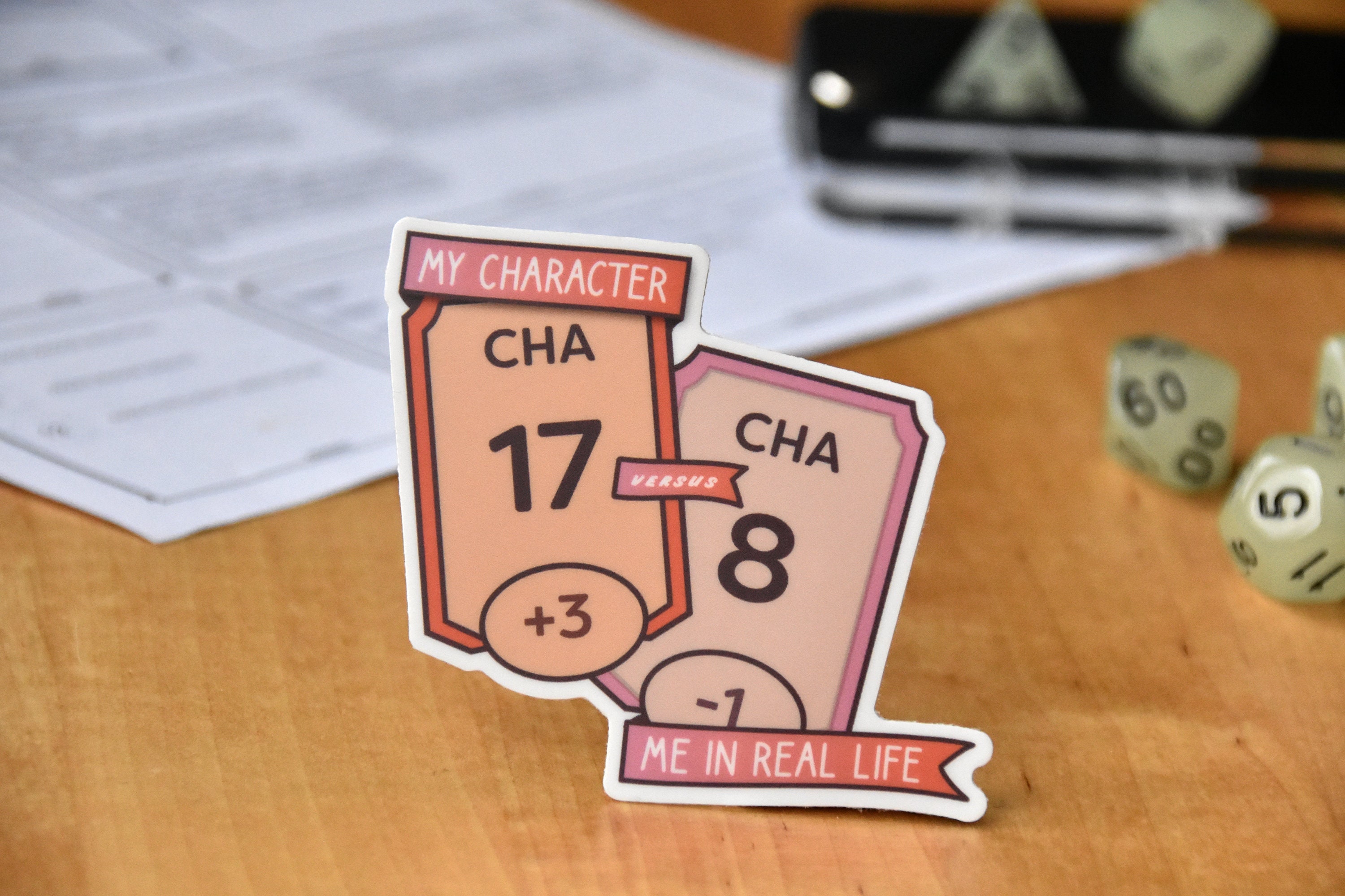 Charisma Sticker Charisma Check Sticker - Dnd Character Decal - Etsy