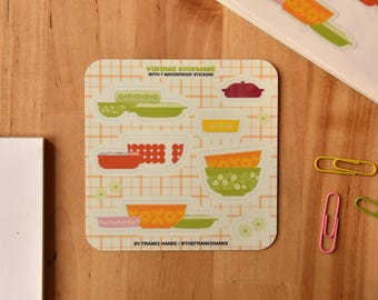 Vintage Cookware Waterproof Sticker Sheet