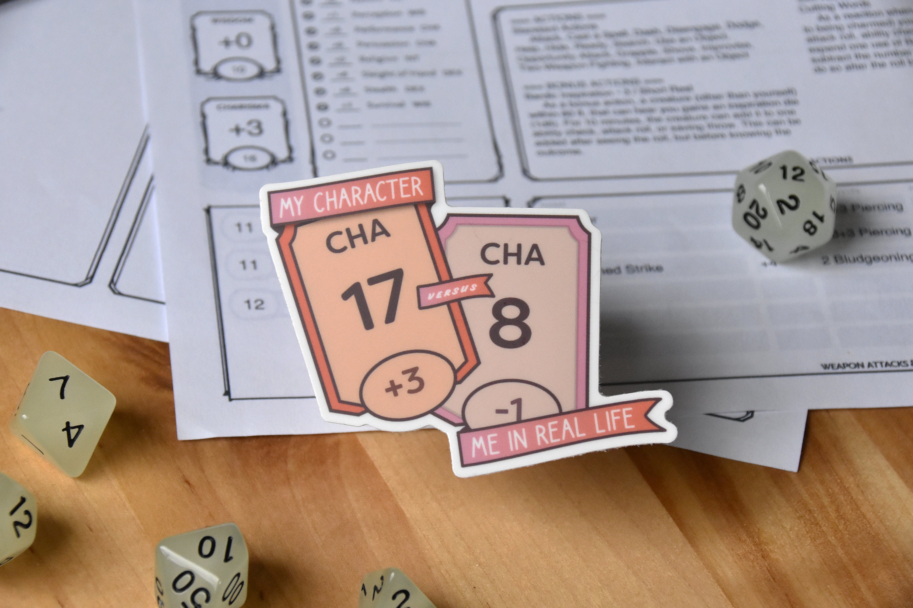 Charisma Sticker Charisma Check Sticker - Dnd Character Decal - Etsy