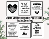 6 Growth Mindset Classroom Printable Posters Bundle 5, Classroom Decor, Instant Download 8x10 Classroom Posters, Home School