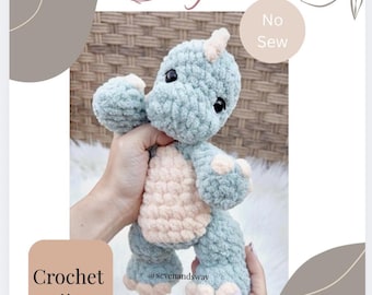 Sage crochet pattern, crochet dinosaur, dinosaur crochet pattern, no sew crochet, dinosaur crochet, dino crochet pattern