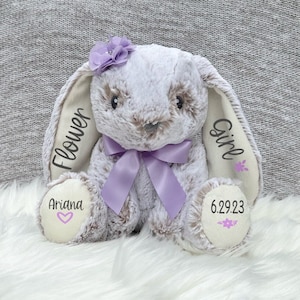 Flower Girl Gift, Flower Girl teddy bear Animal, Flower Girl Proposal,Personalized Bear,Wedding Party Gift,Flower Girl Keepsake