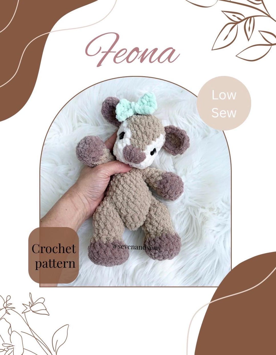 Feona Fawn Crochet Pattern, Crochet Fawn, Deer Crochet Pattern, No Sew ...