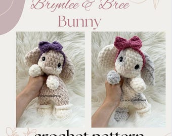 Brynn and Brynlee Bunny, crochet bunny, rabbit crochet pattern, rabbit crochet, bunny amigurumi, crochet bunny pattern, amigurumi rabbit