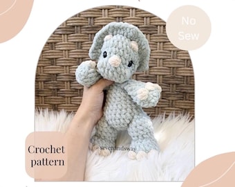Stomp crochet pattern, crochet dinosaur, dinosaur crochet pattern, no sew crochet, dinosaur crochet, dino crochet pattern