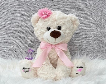 Flower Girl Gift, Flower Girl Stuffed animal, Flower Girl Teddy bear,Personalized Teddy bear, Wedding Party Gift,Flower Girl Keepsake