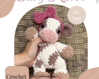 Klover crochet pattern, crochet cow, cow crochet pattern, low sew crochet, cow stuffy, amigurumi pattern