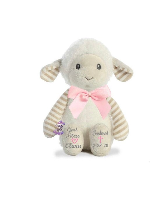 personalized baptism stuffed animal