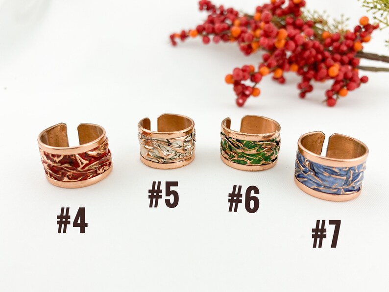 Handmade Thumb Ring Hammered Band Ring Adjustable Statement Wave Rings Cuff ring