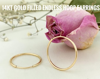 Gold Filled 14Kt Endless Hoop Earrings | Best Friend Earring GF10001