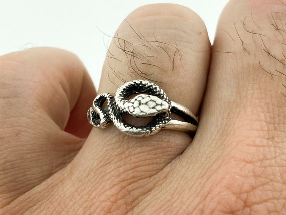 Snake Ring 925 Silver Ring Oxidized Snake Rings Snake Jewelry Punk Ring Silver 9
