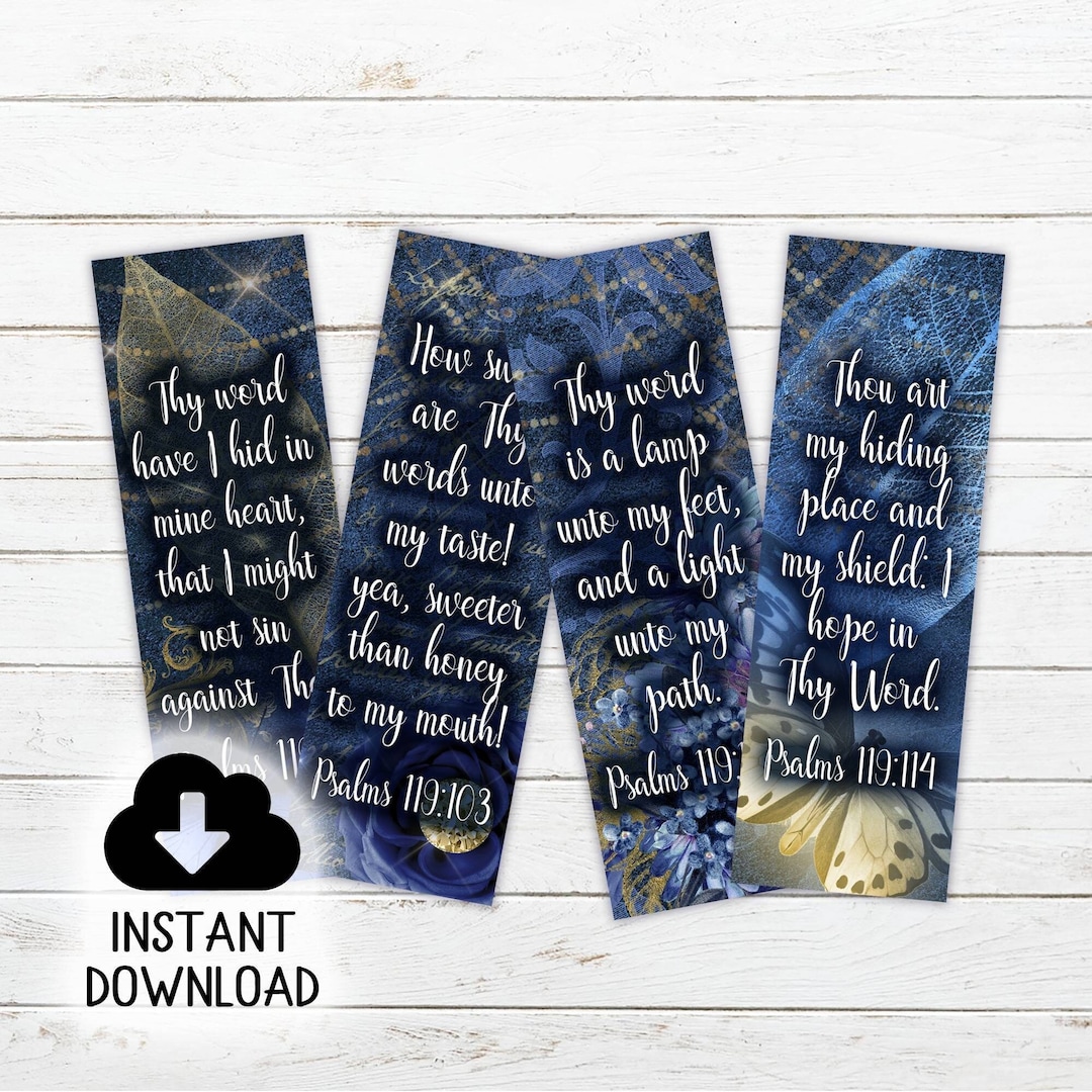 Psalm 119 Bookmarks printable Set of 4 2 X 6 Inches - Etsy