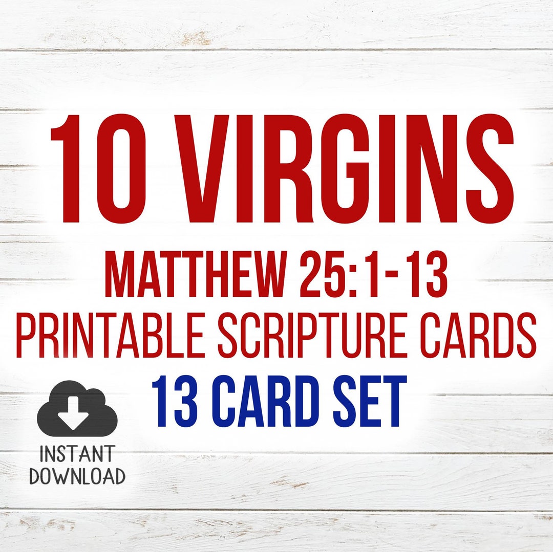 Parable of the Ten Virgins Printable Scripture Cards KJV - Etsy