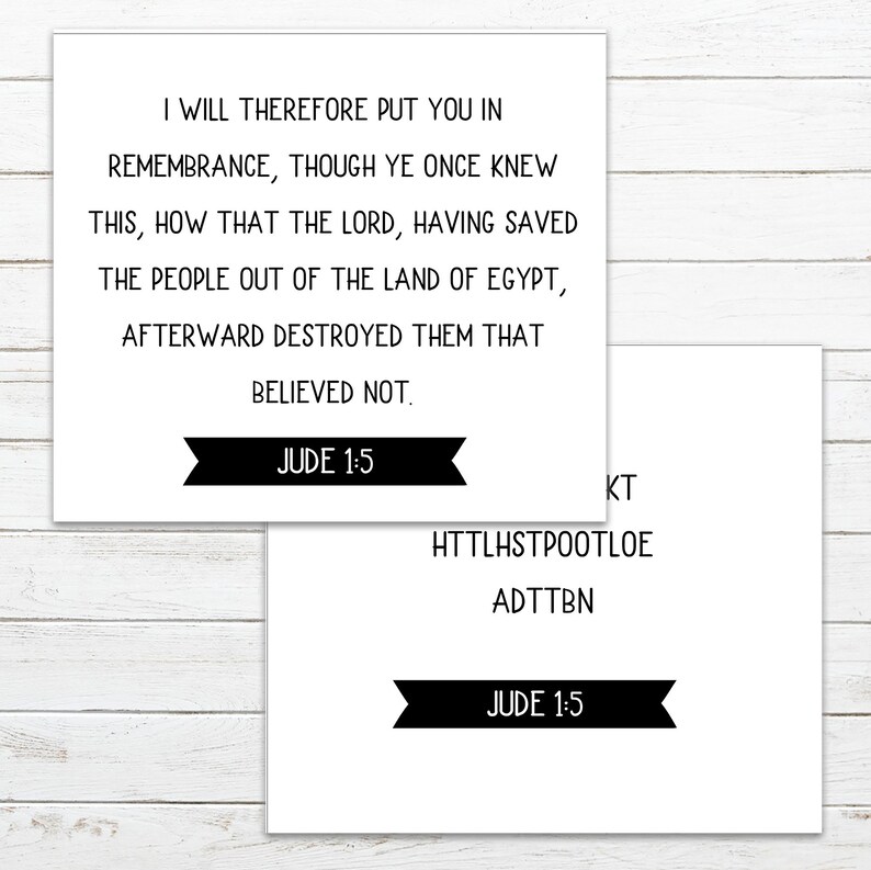 Book of Jude Printable Scripture Cards KJV 25 Card Set Large Font Size ...