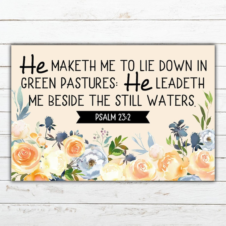Psalm 23 Printable Scripture Memorization Cards KJV (6 Card Set) - Etsy