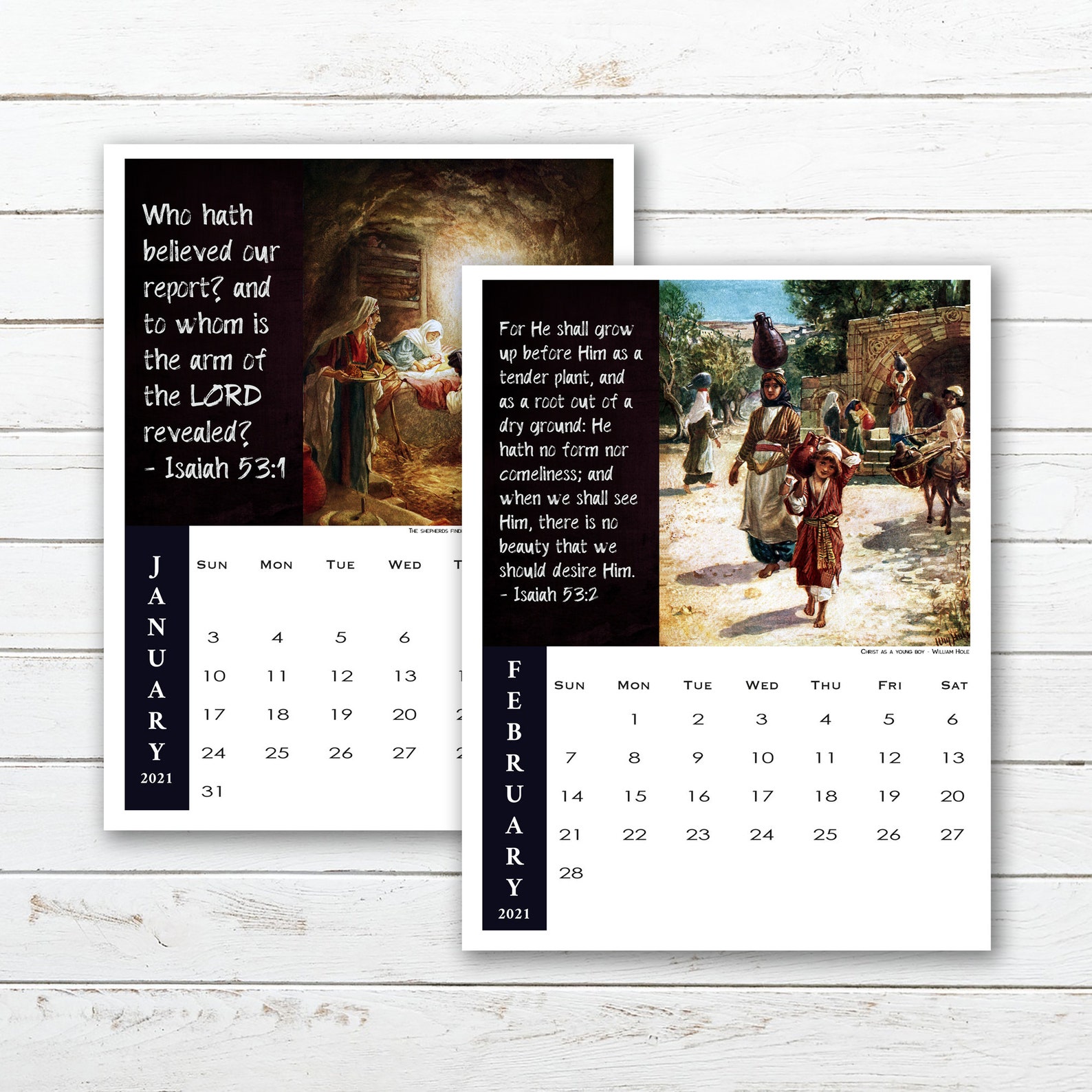 2021 Life of Jesus Calendar Printable Instant Download Etsy