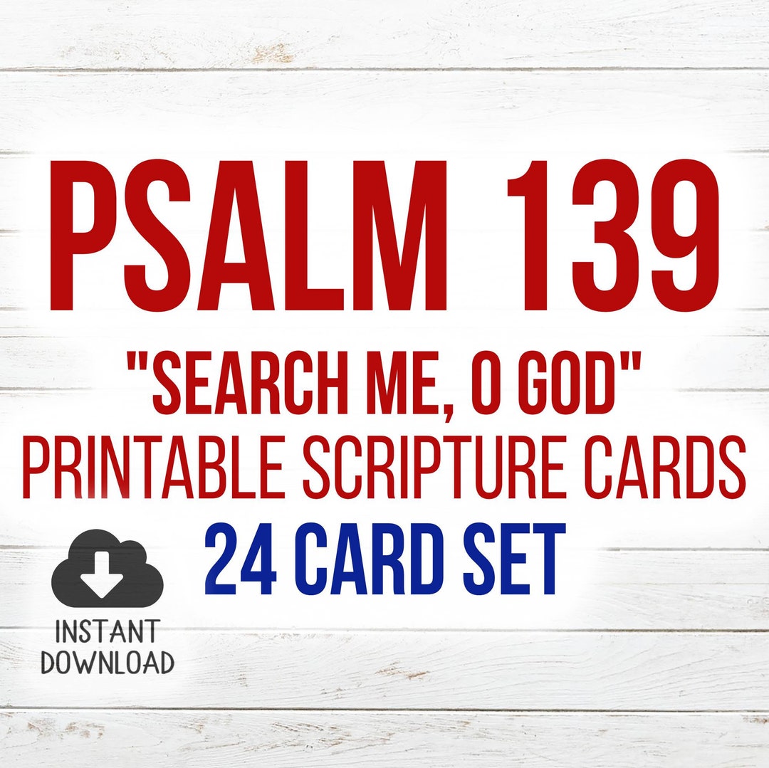 Psalm 139 Printable Scripture Cards KJV 24 Card Set - Etsy