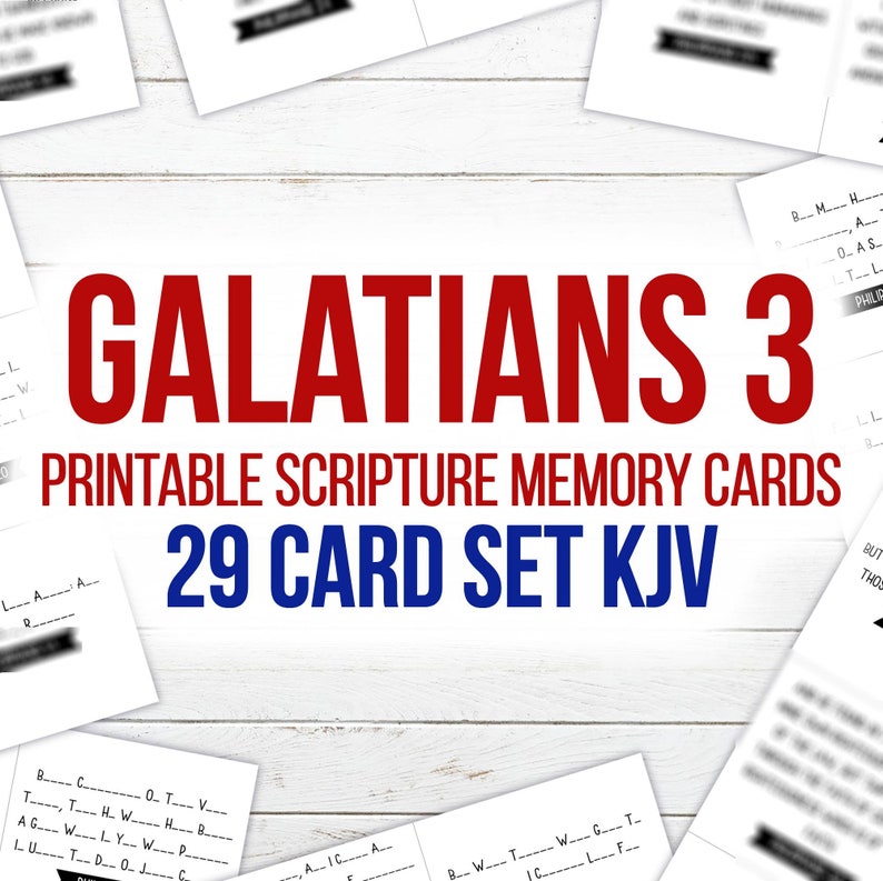 Galatians Chapter 3 Printable Scripture Cards KJV 29 Card | Etsy