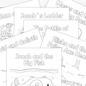 Old Testament Stories Printable Coloring Pages | 7 Page Set