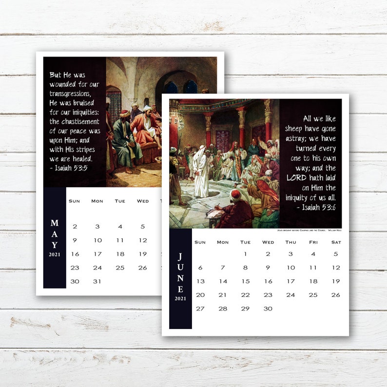 2021 Life of Jesus Calendar Printable Instant Download Etsy